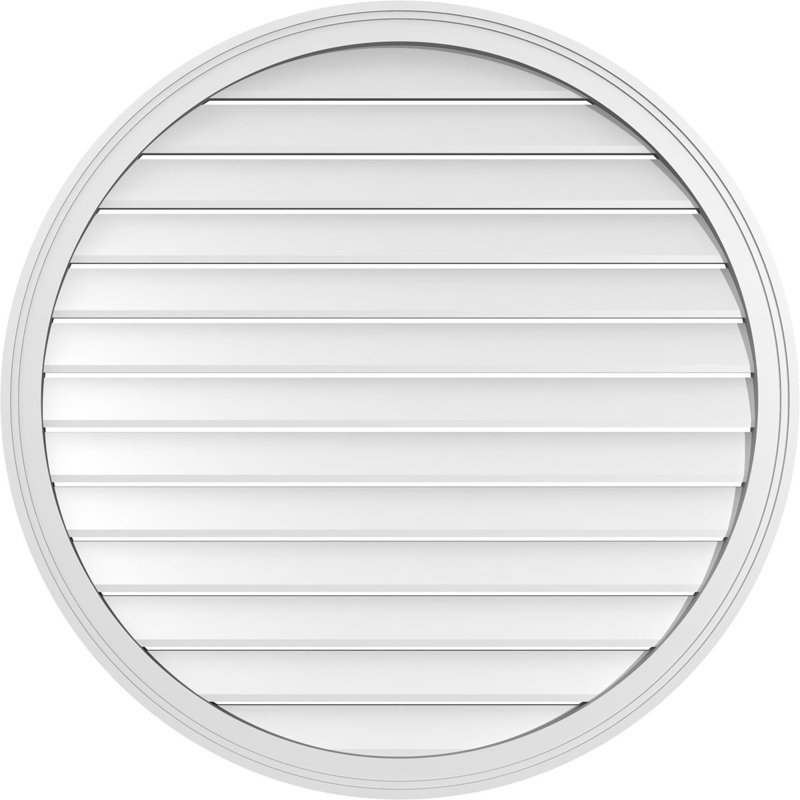 Évent à pignon rond en uréthane fonctionnel à fixation ronde, apprêté, H 40 po x l 40 po x P 1,5 po