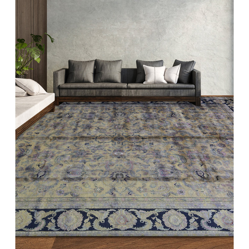 Hand-Knotted High-Quality Gold Area Rug