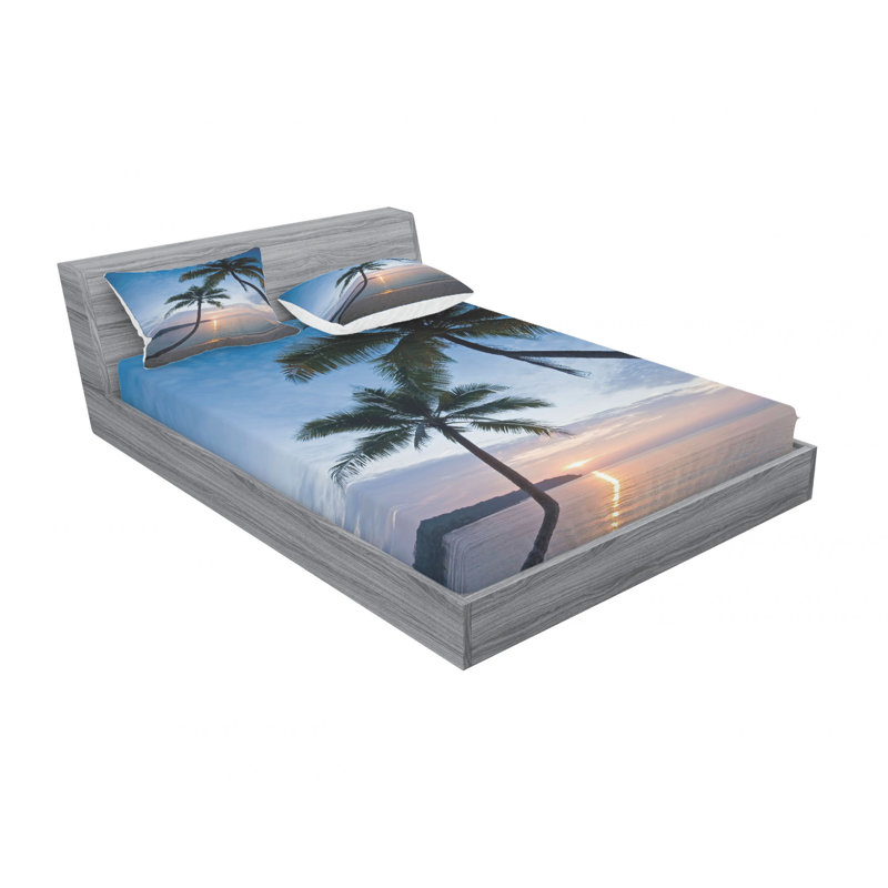 Microfiber Abstract Sheet Set, Full/Double Sheet Set with Fitted Sheet