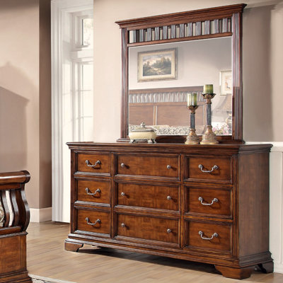 Commode 9 tiroirs avec miroir Mikula