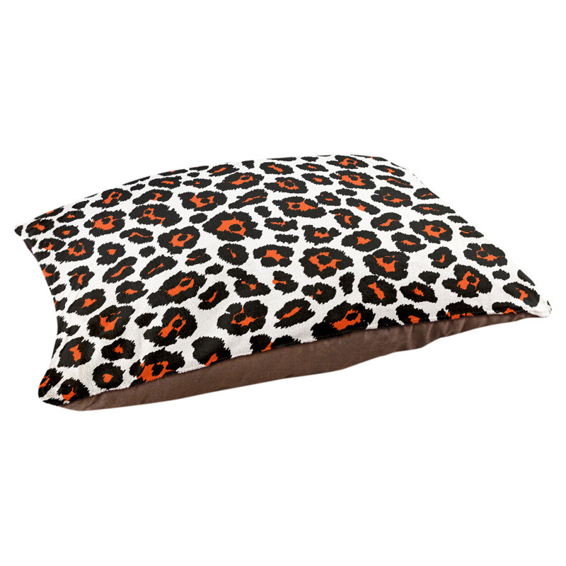 Coussin pour chien Baltimore Football, Très grand (l 40 po x P 50 po x H 6 po), Blanc / Orange / Noir