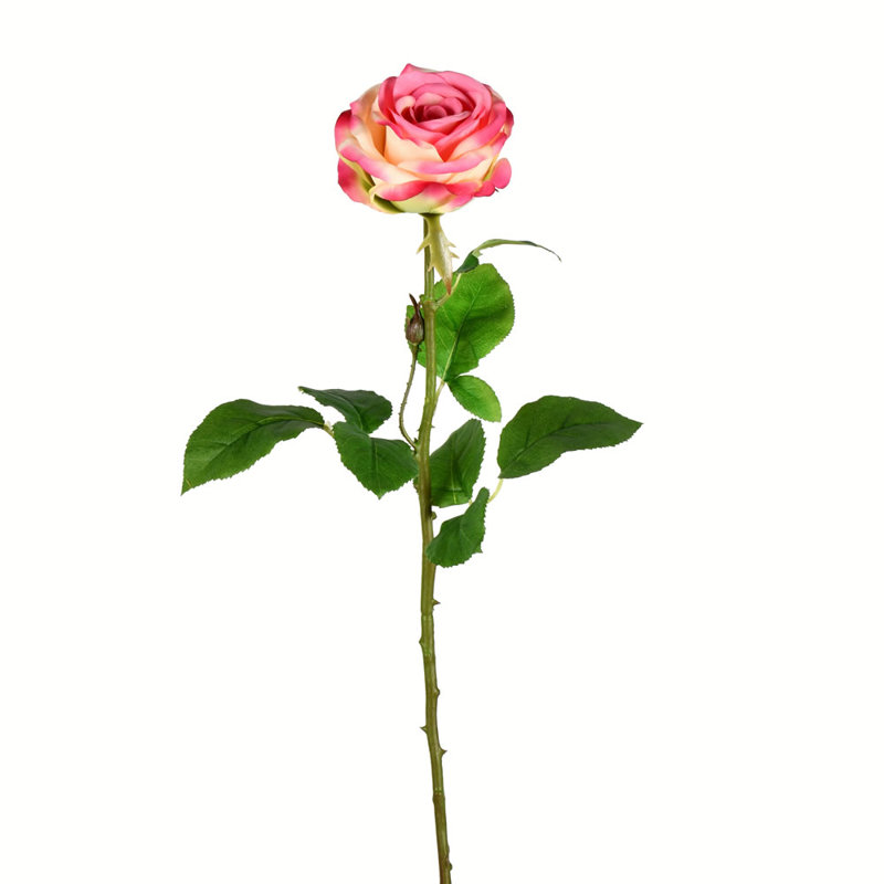 Tige de rose artificielle 26 po, Rose clair
