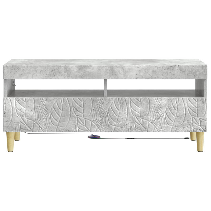 TV Stand, 43cm H x 100cm W x 35cm D, Concrete Grey