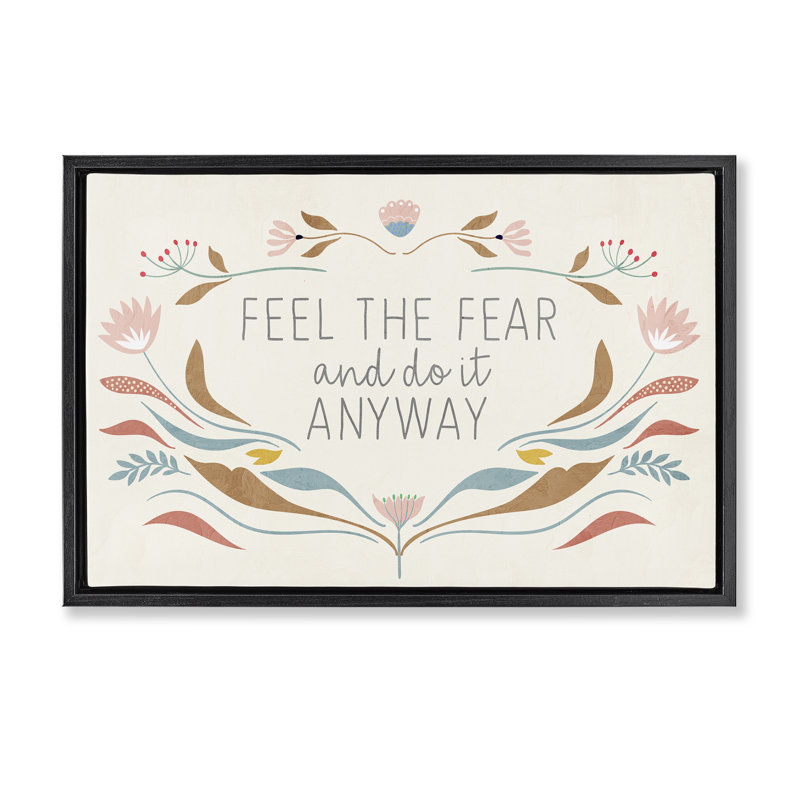 «Feel The Fear» par Kim Allen, Cadre flottant noir de jais, H 17 po x l 25 po