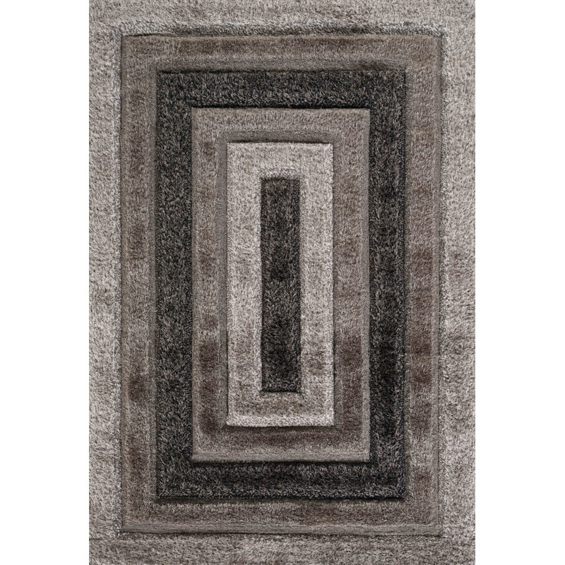 Kiawah Geometric Shag Area Rug, Rectangle 80 x 150cm