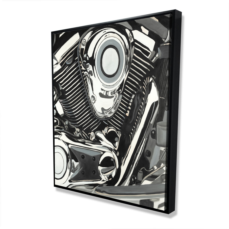 Motorcycle Engine Canvas Art | Transportation Home Decor