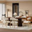 Ensemble de salle à manger extensible en bois avec 4 à 6 chaises rembourrées en tissu bouclé, table ovale ou ronde convertible-1907765060-1907765058-1907765059