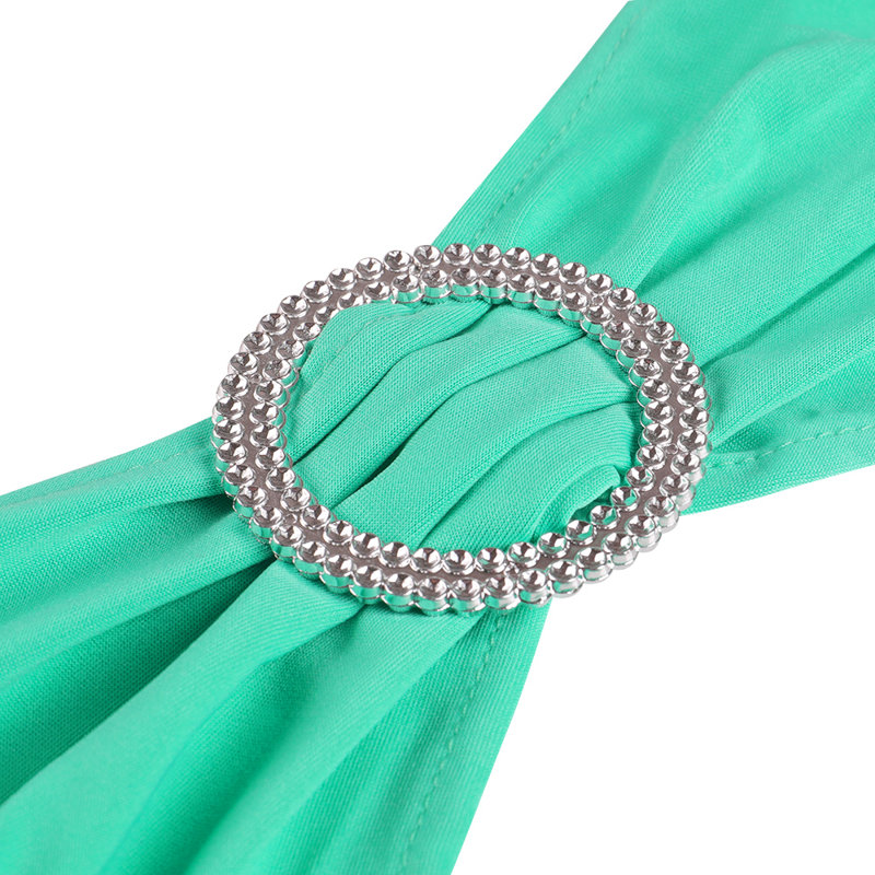 Housse de protection extensible à boucle avec coulisse de fête de mariage, Turquoise