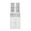 Armoire de cuisine en métal - 72 po de hauteur avec tablettes réglables (blanc), structure en acier inoxydable robuste, armoire autoportante pour cuisine / garde-manger / salle de bain