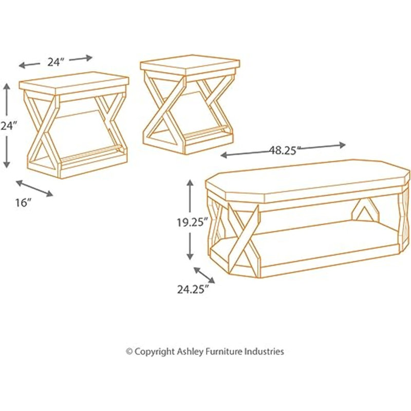Ensemble de tables basses 3 pièces
