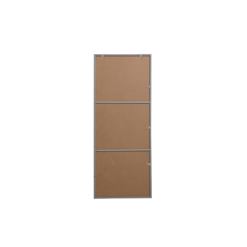 Sabine Metal Rectangle Wall Mirror, 60" x 24", Gray