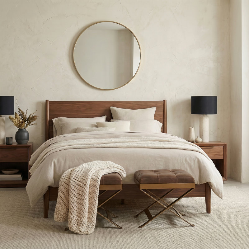 Phipps 20 in. W Iron and Leather Accent Stool