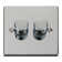 Polished Chrome 2 Gang 2 Way LED 100W Trailing Edge Dimmer Light Switch