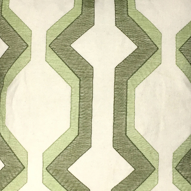 Coussin décoratif en coton, Vert / blanc