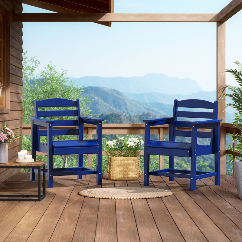 24 po Chaise de patio en PEHD, Bleu