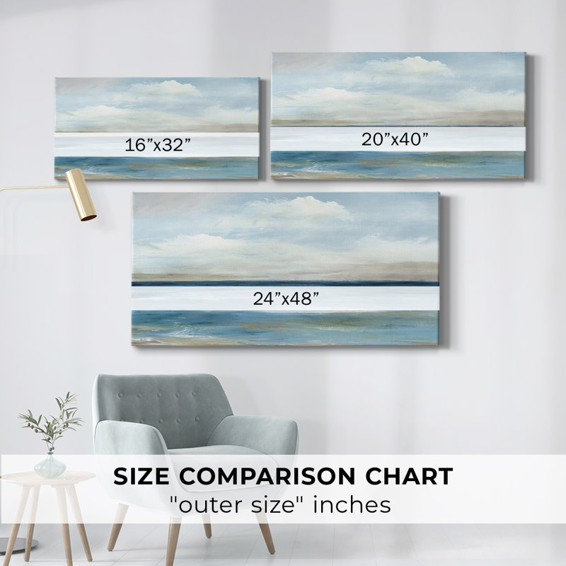 Serene Coast- Gallery Wrapped Canvas -Ready to Hang, 16'' H x 32'' W