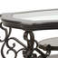 Table de cocktail, plateau de table en verre, plateau en panneau de fibres à densité moyenne et papier marbré, pieds en métal thermolaqués. (L 52 po x l 32 po x H 20,3 po)