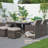 Georgina 4 - Person Patio Dining Set Umbrella Hole Included Square Table with Cushions Included