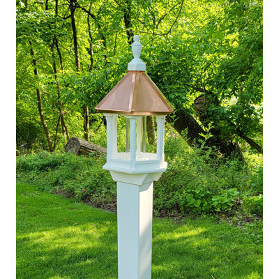 Amish Handmade Copper Roof Bird Feeder, Weather-Resistant