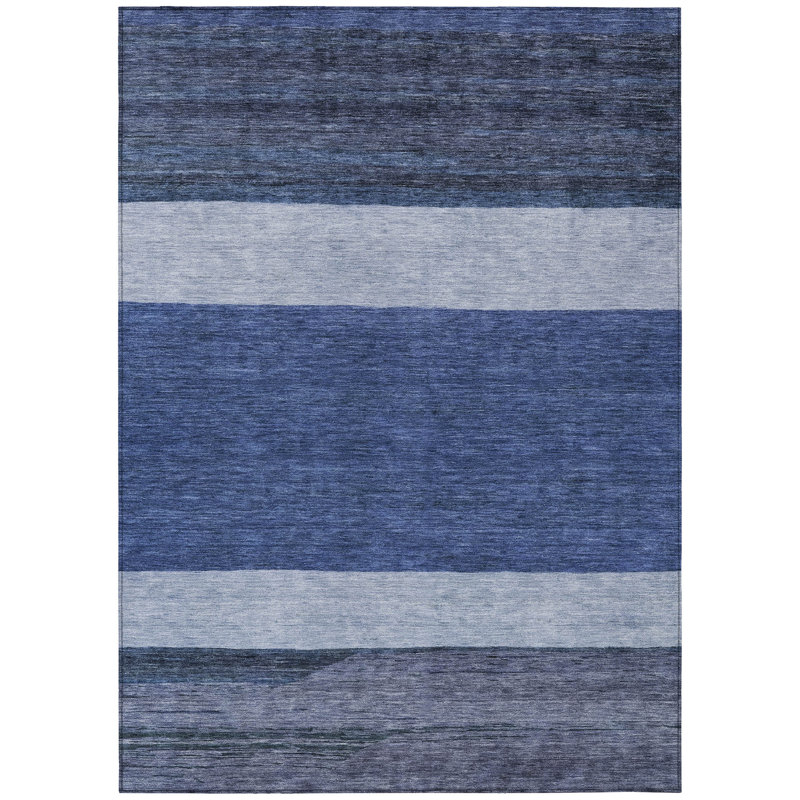 Chantissa Blue Washable Indoor-Outdoor Rug - LOOMLAN, 10' x 14'