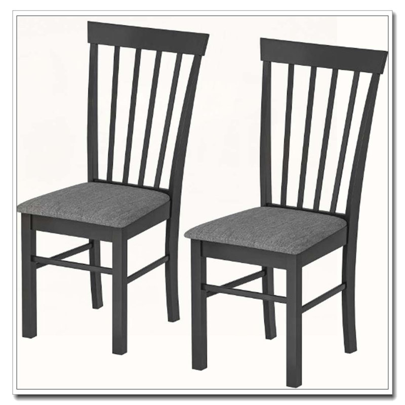 Chaise rembourrée en bois avec structure en bois d'hévéa, Black,Grey