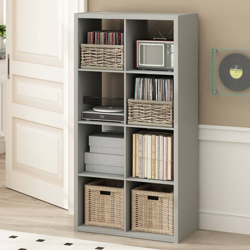 Tanvee 147.09cm H Media Shelves, Light Grey