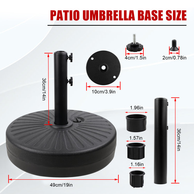 Mersed 6 lb Base de parasol en plastique