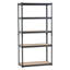 Étagère de rangement utilitaire à 5 niveaux pour le garage et le sous-sol, support de rangement en acier au carbone noir jais à capacité élevée réglable P 16 po x l 36 po x H 71,4 po