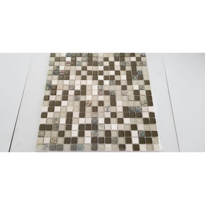 Crystal Stone 0.625 in. x 0.625 in. Glass & Stone Multi Finish Tiny Square Mosaic Decorative Kitchen & Bathroom Wall Tile