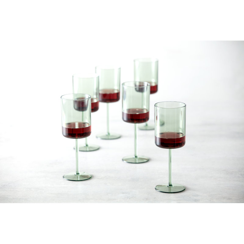Fortessa Urbo Outdoor CoPolyester, 15 Ounce Red Wine (Set of 6), Sage Green, 15 oz, Sage Green