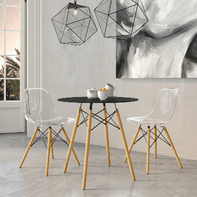 Dubuque 3-Piece Dining Set With Round Bistro Table And 2 Plastic Chairs