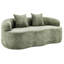 Courbé avec détails crémeux, canapé à compression 2 coussins, sans assemblage, facile à entretenir, idéal pour les petits espaces dans le salon, siège minimaliste, accoudoir rond crème, mousse et ressort-1899399703