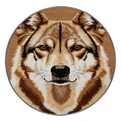 Washable Dingo Wildlife Area Rug