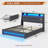 LED Upholstered Platform Bed Frame with 4 Storage Drawers and Storage Headboard-2002412867-2002412865