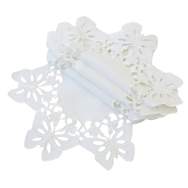 Orford Polyester Floral Novelty Doily, 16" L x 16" W