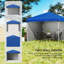 3 X 3m Blue Pop Up Gazebo, Upf 30+ Outdoor Party Tent With 2 Removable Sidewalls, Height Adjustable, Leg Weight Bags And Wheeled Carry Bag For Garden Patio Events