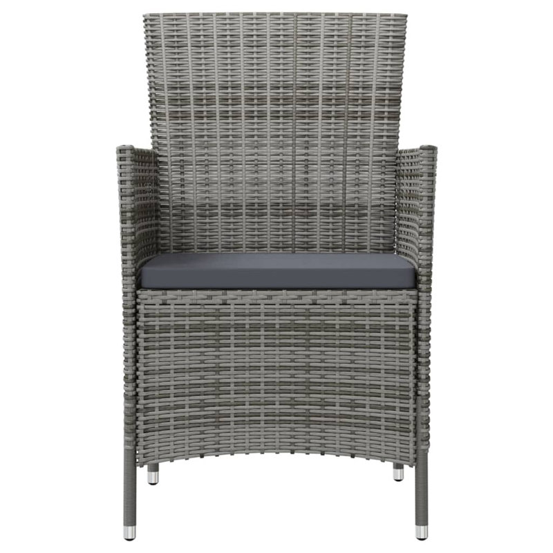 Chaise de patio avec coussin, Gris foncé, Gris