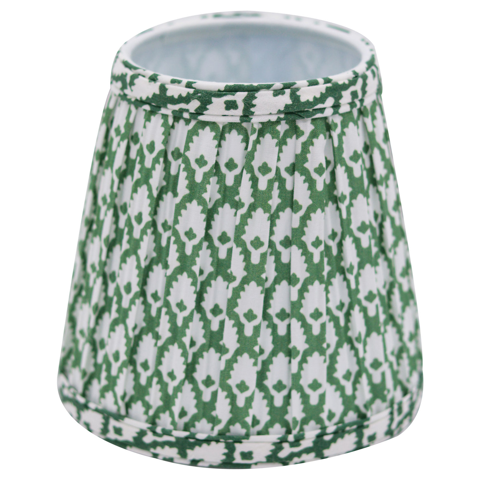 Empire Sconce Hardback Lampshade With Flame Clip Fitter, White, Green/White