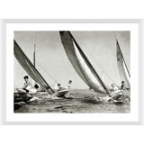 Young People Sailing In Their Racing Craft, In Los Angeles Harbour, California, Usa Giclee Print by Getty Images