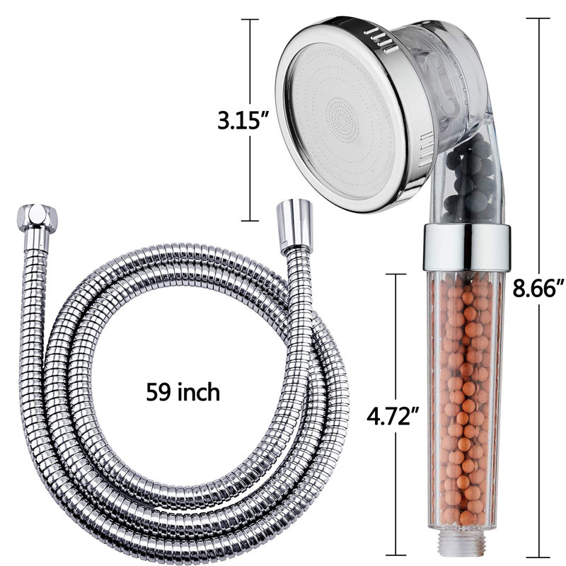 Handheld Shower Head 1.5 GPM GPM, Transparent