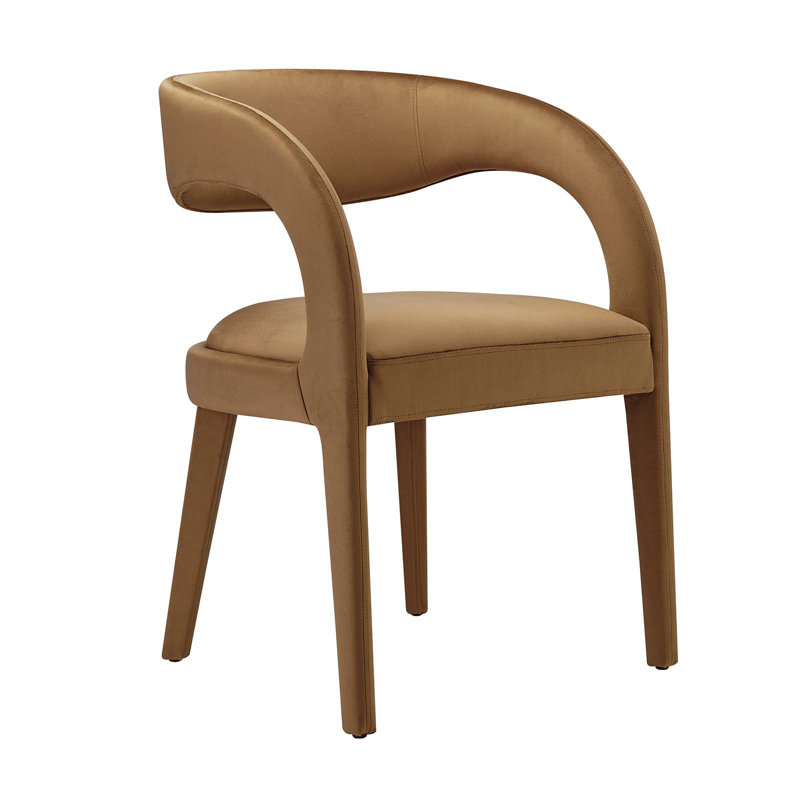 Modway Pinnacle Boucle Upholstered Dining Chair, Velvet Brown