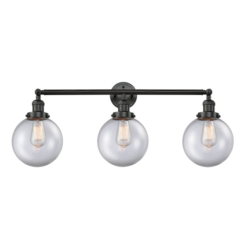 Lorri 3 - Light Vanity Light, Incandescent, Clear, Matte Black