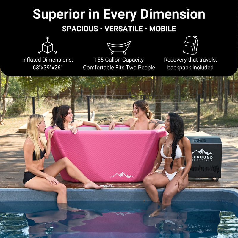 Endurance Cold Plunge Bundle with 1HP Chiller, Black