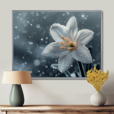 Fleurs blanches enneigées dans la brise hivernale - Décoration murale Snowdrops