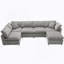 Modern Modular Cloud Sofa Bed, 6 Seat Chenille Sectional Couch with Ottoman, Free Combination-148926209