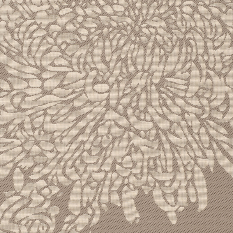 Tapis beige foncé / beige Chrysanthemum, Rectangle 6 pi 7 po x 9 pi 6 po