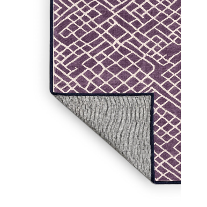 Tapis mauve lavable à la machine, Rectangulaire 8 pi x 12 pi