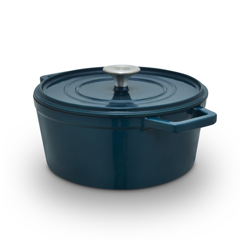 Barbary & Oak Cast Iron Dutch Oven, 2.2 Litres, Teal