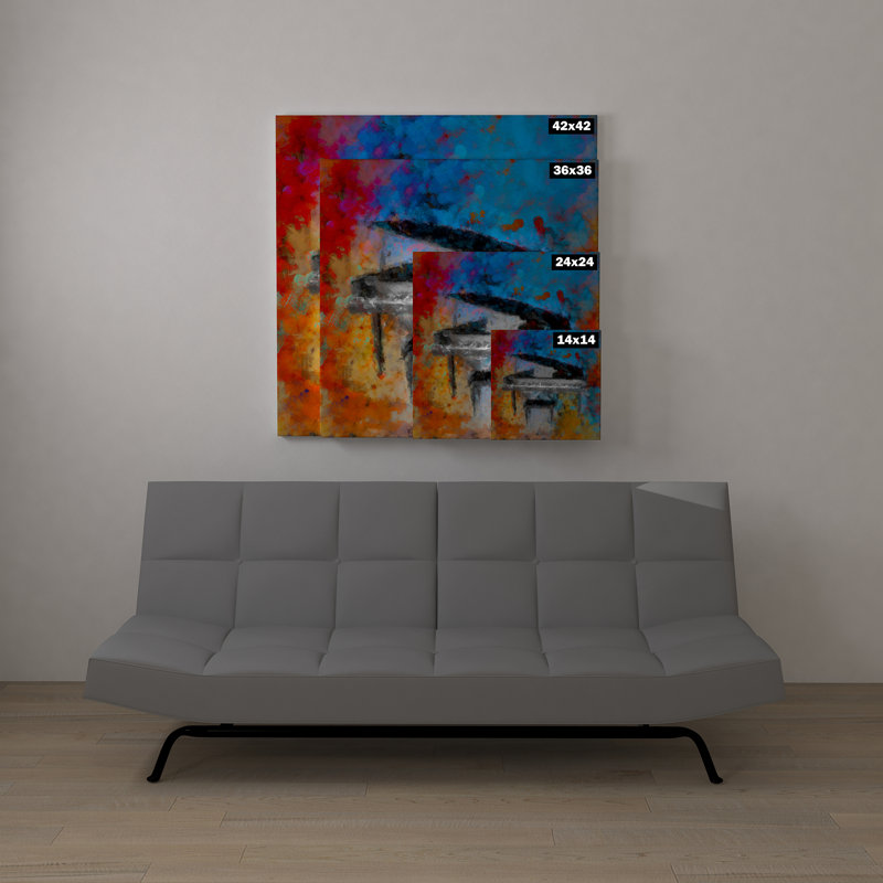 Delicious Bright Piano Abstract Colourful Contemporary Modern - Wrapped Canvas Print, 42" H x 42" W x 1.5" D