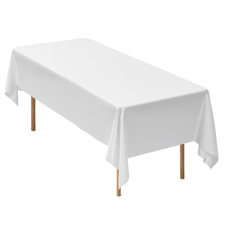 White Tablecloths for Rectangle Tables, 60 x 102 Inches, Reusable and Machine Washable Table Clothes, Wrinkle-Resistant Polyester Fabric Table Covers for Wedding, Party, Banquet